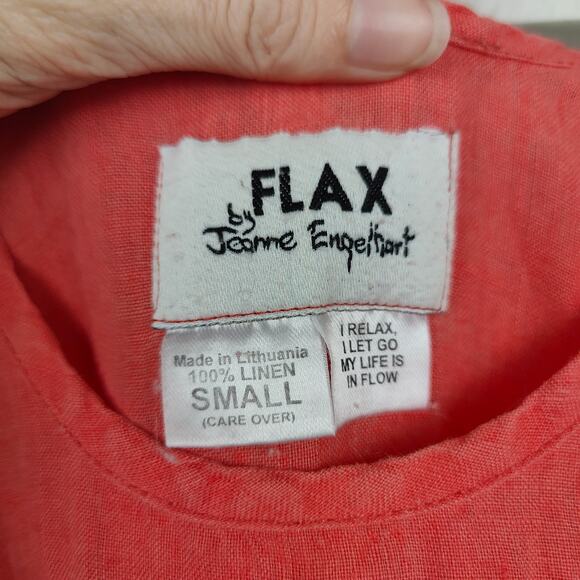 Flax‎ Linen Maxi Dress Womens Small Orange Sleeveless Beachy Lightweight Boho - Picture 7 of 9